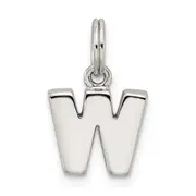 Sterling Silver Letter W Initial Charm