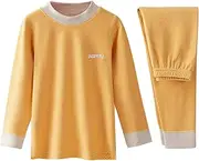 [FEESHOW] Girls Thermal Clothes Set Long Sleeve Tee Shirt with Leggings Baselayer Thermal Set Underwear