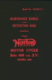 Norton 16H nstruction Book WD 490 SV I Maintenance Manual Top Quality Reprint