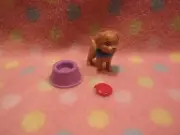 Barbie Doll Pet Puppy Dog w/ Toy Frisbee Food Bowl Accessory Set! Mattel New!