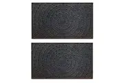 2PK Solemate Marine Dark Grey Circles 45x75cm Stylish Outdoor Entrance Doormat