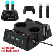 4 In1 Controller Charger Dock Station Stand For Playstation PS4 PSVR VR Move