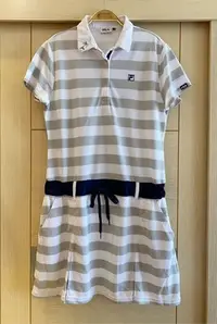 在飛比找Yahoo!奇摩拍賣優惠-日本購入帶回 正品 FILA 斐樂 條紋連身高爾夫球衣/連身