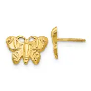 14K Yellow Gold Butterfly Stud Earrings Screw Backs Madi K Children's Jewelry