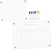 AUTSUPPL 1 Acrylic Dry Erase Board for Fridge Calendar Message Board with Markers for Home Office and School Planning Memo Display and Reminders
