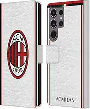 Head Case Designs Officially Licensed AC Milan Away 2017/18 Crest Kit Leather Book Wallet Case Cover Compatible with Samsung Galaxy S24 Ultra 5G