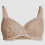 $115 Simone Perele Women's Beige Promesse Stretch Soft Full Cup Bra Size 32H