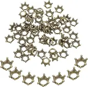 COHEALI 60pcs Crown Accessories Bead caps Jewelry Beads Hand Decor Key Ornament Jewelry findings Beads Tiny Crown Mini Crown Decor Crystals Bracelet Crowns Beads Alloy end Cap 3D Charm