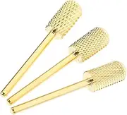 BATHVEVE 3Pcs Manicure Nail Drill Bits Durable Metal Nail Bits for Home Salon Rounded Surface for Comfortable Use for Nail Salons and Personal Manicures