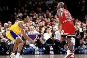 Kobe Bryant against Michael Jordan 16" x 24" Canvas Wall Poster for Living Room Home Decoration