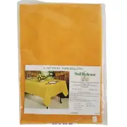 Vintage FAIRFIELD Tablecloth 52" x 52" Square Pumpkin Soil Release No Iron 31425