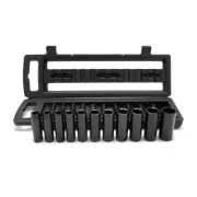 HUSKY 1/2 In. Drive Metric 6-Point Impact Socket Set with Storage Case 11-Piece