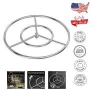 24-Inch Round Stainless Steel Fire Pit Burner Ring - Polished & Durable Design