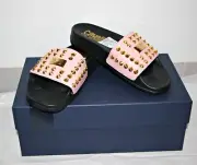 CAVALLI CLASS BY ROBERTO CAVALLI Cone Stud Leather Pool Slides in Pink sz 8 $415