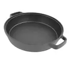 Cast Iron Pot Dual Loop Handle 25cm Uncoated Dutch Oven Flat Bottom For Soup AU