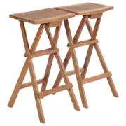 Folding Bar Stools 2 pcs Solid Teak Wood vidaXL