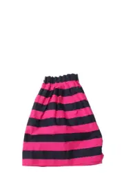 Jacadi Girls Lined Cotton Striped Pleated Elastic Waist Skirt Pink Size 8Y