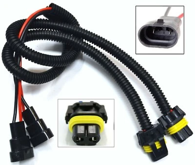 Extension Wire P 9006 HB4 Two Harness Head Light Bulb Plug Replacement OE Bulb