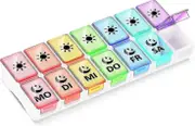 Tablettenbox 7 Tage 2 Fcher,pillendose 7 Tage Medikamentenbox,morgens Abends 14 Fcher Pillenbox Medikamentendosierer(deutsche Version)