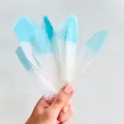 New Craftsmart Aqua Blue White Gradient Toned Goose Feathers 10 Pack 15-20cm