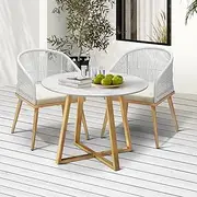 Livsip Outdoor Dining Set 3pcs Table and Chairs Outdoor Furniture Garden Patio Setting