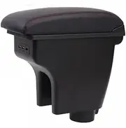 EXEGPLPVK Fit for Chevrolet Lova armrest Box Central Store Content Box with Cup Holder Interior Products car-Styling Accessory 06-10(Black red line)