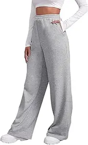 [WUANDIXFA] Cargo Pants Women Casual Sweatpants with Pockets Drawstring Elastic Pants Wide Leg Joggers Pants