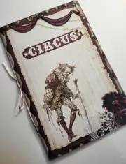 Junk Journal Booklet "VICTORIAN CIRCUS" HANDMADE Cards, Pockets, Ephemera +more