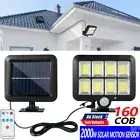 160 LED Solar Motion Sensor Light Outdoor Wall Security Garden Flood Lamp IP65