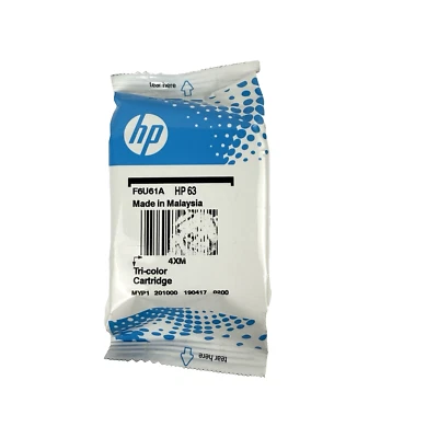 HP 63 Tri-Color F6U61A Ink Cartridge Only (NO BOX) New Sealed OEM Original