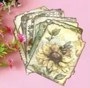 Cute Bees - Floral Flower Vintage Style Craft Paper -Junk Journal -Scrapbook