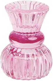 Talking Tables Small Pink Glass Candle Holder for Candlesticks or Tea Lights | Decorative Valentine's Day Table Decorations for Indoor or Outdoor Dining, Summer Home Décor, Wedding