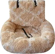 Pelzbarn Car Seat, Pelzbarn Car Seat Dog Bed with Safety Straps, Fluffy Safety Seat for Large Small Dogs, Pets Bed for Travel with Thick Cushions (B,110 x 60 cm)