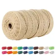 Macrame Cord 3mm x 220 Yards Natural Cotton Rope for DIY Crafts Soil Yellow
