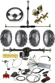 1020mm Rear Axle Kit 7" Wheels Electric Differential Motor ATV Go Kart Trike