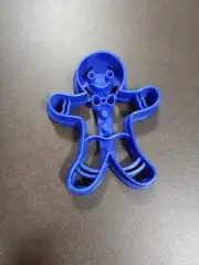 3D Printed Detailed Precision Gingerbread Man Cookie Cutter - Blue