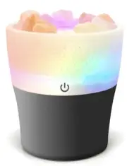 Mini Cool Mist Humidifier USB Himalayan Salt Crystals w Essential Oil Diffuser