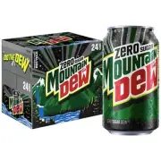 Mountain Dew Zero Sugar Soda 24 Pack Soft Drinks Mtn Dew 12oz Pack of 24