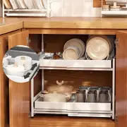 Fin Pull-Out Dish Rack Expandable Heavy Duty Pantry Shelves Under Sink Organizers