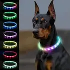 Pet LED Light-up Glow-in-the-dark USB Rechargeable Collar Dog Night Safety Flash