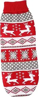 GANAZONO Christmas Elk Pattern Dog Sweater Warm and Comfortable Pet Outfit for Winter Parties Suitable for Daily Wear for Dogs and Puppies