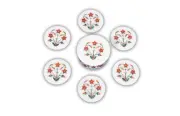 white Marble Inlay Art Tea Coaster Set with Holder for Home Coaster for Gifts