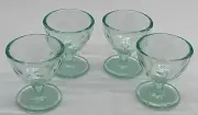 Green Glass Egg Cups Set of 4 Easter Spring Decor