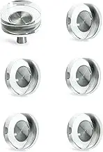 JEREVER 6 Pack Glass Crystal Knobs Brushed Nickel Drawer Pull Cabinet Handle for Dresser Kitchen (Round)