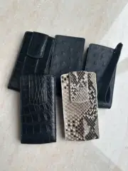 GENUINE CROCODILE PYTHON OSTRICH LOT 5PC POUCH CASE FOR VERTU ASTER