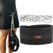 MuscleForge Weighted Dip Belt, Weight Lifting Pull Up Belt up to 530 lbs for Weighted Pullups with Chain and Carabiner, for Men, Strength Training, Bodybuilding
