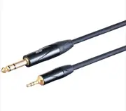 Monoprice On Tour Cables 6 Feet Black 1/4in TRS Male to 1/8in TRS Male Connector
