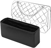 JLYZ Moon Purse Organizer Insert for Classic Flap Handbags, Inner bag for Luxury Tote & Purse, Silky Smooth, Bag Organizer Compatible with CF Square mini 17(Suqare mini, Black)