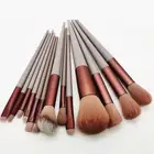 13pcs/set Cosmetic Brushes Plastic Handle Easy Cleaning Blush Eyebrow Brushes