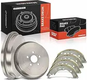 A-Premium Brake Drum and Brake Shoe Assembly Replacement for Toyota Corolla 2009-2019 Rear Brake Drums, 284mm Rear Drum, A Set of 2